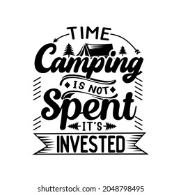Camping quotes svg design lettering vector