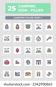 Camping Recreation Filled Style Icon Design