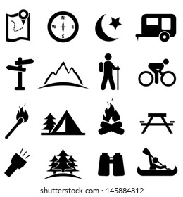 Camping and recreation icon set