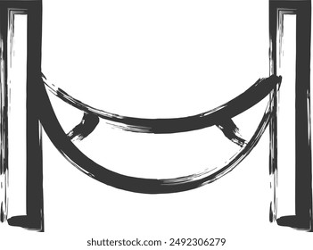 Camping related brush illustration hammock