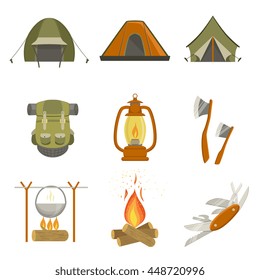 Camping Related Objects Set