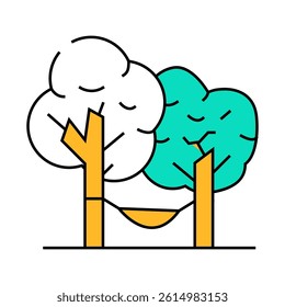 camping relax line icon vector. camping relax sign. isolated symbol illustration