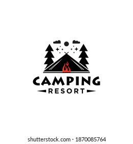 Camping Resort Logo Design Vector Vintage Outdoor
