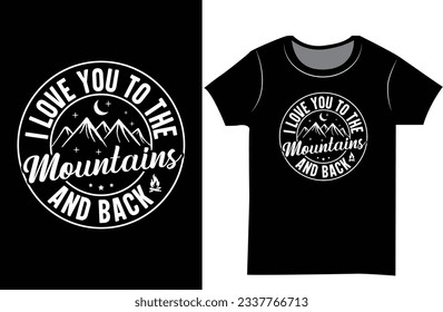 Camping retro t shirt design, Mountain hiking SVG graphics shirt.