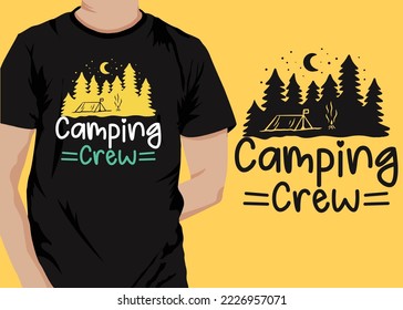 Camping retro vintage t shirt design vector