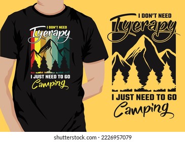 Camping retro vintage t shirt design vector