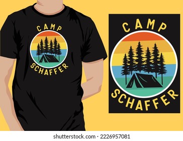 Camping retro vintage t shirt design vector