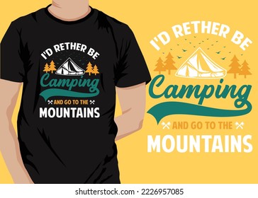Camping retro vintage t shirt design vector