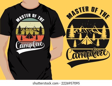 Camping retro vintage t shirt design vector