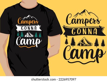 Camping retro vintage t shirt design vector