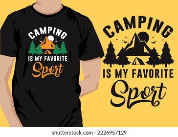 Camping retro vintage t shirt design vector