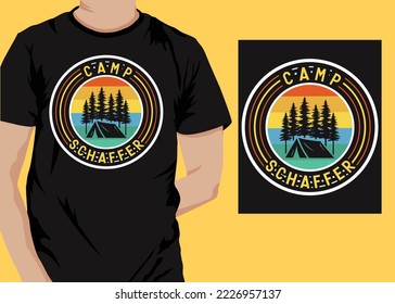 Camping retro vintage t shirt design vector
