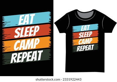 Camping Retro vintage t shirt design. Hiking mountain vector graphic shirt.