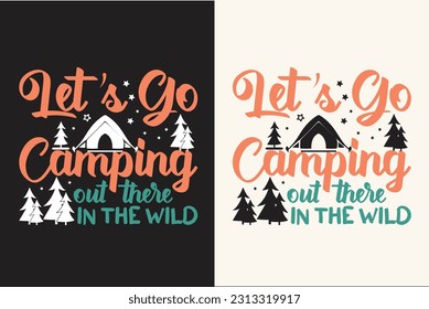 Camping retro vintage vector t shirt design, Camping vector elements