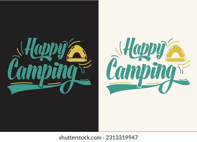 Camping retro vintage vector t shirt design, Camping vector elements