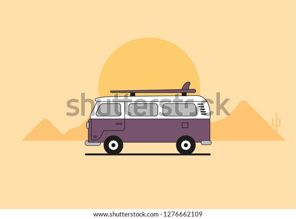 Camping, road trip, summer, caravan etc.\
themed flat vector\
illustration.