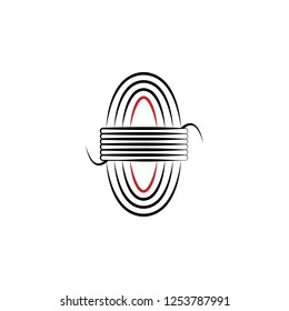 Camping, rope 2 colored line icon. Simple hand drawn color element illustration. Camping, rope outline symbol design from camping set