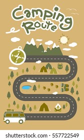 Camping Route Guide Icon