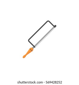 Camping saw flat icon, build & repair elements, construction tool, a colorful solid pattern on a white background, eps 10.