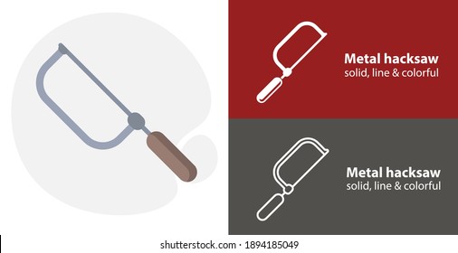 Camping saw isolated tool flat icon with Camping saw solid, line icons