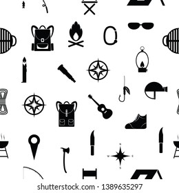 camping seamless pattern background icon.