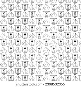Camping Seamless Pattern Design on the white background