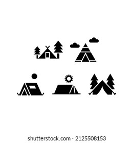 Camping set icon isolated on white background