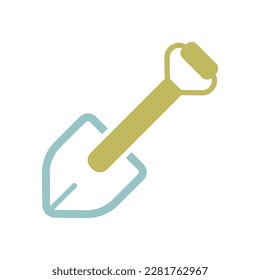 Pala de camping para vector de icono de expedición. Símbolo gráfico del sitio web de viajes y turismo y diseño de aplicaciones, logotipo, aplicación, interfaz de usuario