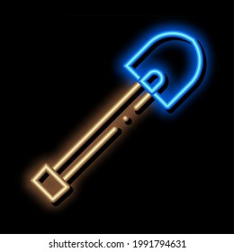 Camping Shovel for Expedition neon light sign vector. Glowing bright icon Camping Shovel for Expedition sign. transparent symbol illustration