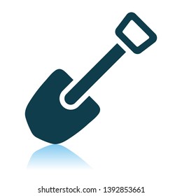 Camping Shovel Icon. Shadow Reflection Design. Vector Illustration.