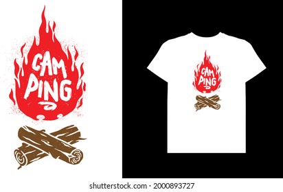 Camping sign shirt print vector design