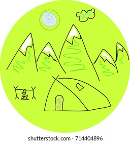 Camping. sign. Vector illustration