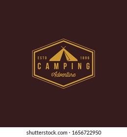 Camping Single Color Logo Design Vector