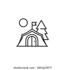 Camping Site illustration style outline icon. EPS 10 File