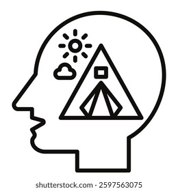 Camping Skills icon line vector illustration