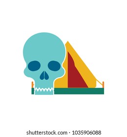 Camping Skull Logo Icon Design