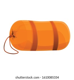 Camping sleeping bag icon. Cartoon of camping sleeping bag vector icon for web design isolated on white background