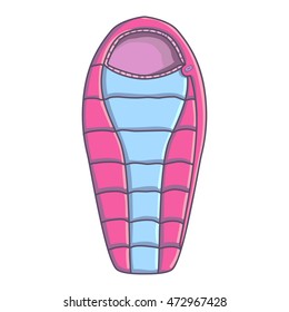 Camping Sleeping Bag. Vector Illustration. Isolated On White.