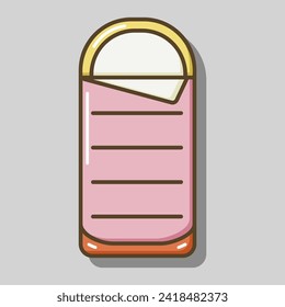 Camping sleeping bag vector isolated icon. Camping and Hiking sign. Graph symbol for travel and tourism web site and apps design, logo, app, UI