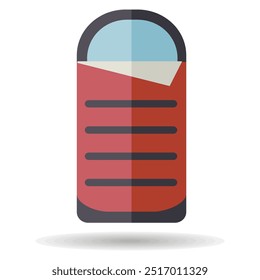 Camping sleeping bag vector isolated icon. Camping and Hiking sign. Graph symbol for travel and tourism web site and apps design, logo, app, UI