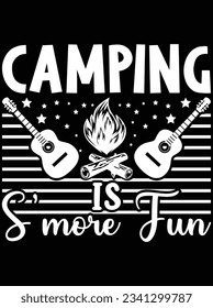 Camping is s'more fun vector art design, eps file. design file for t-shirt. SVG, EPS cuttable design file