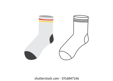 Camping Socks Fill Outline Icon