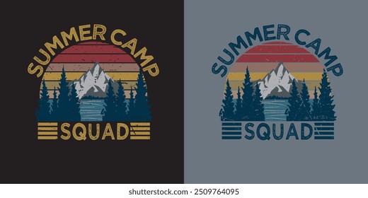 Camping squad motivational slogan Vector quotes. Illustration for prints on t-shirts Isolated on white background