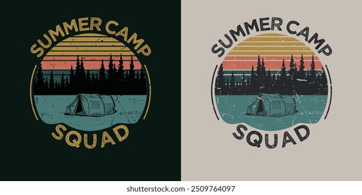 Camping squad motivational slogan Vector quotes. Illustration for prints on t-shirts Isolated on white background