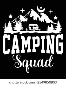 CAMPING SQUAD VECTOR TSHIRT DESIGN