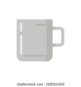 Camping steel cup icon. Flat illustration of camping steel cup vector icon isolated on white background