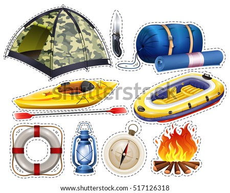 Similar – Image, Stock Photo Many tents in the mountain. Sunshine morning in the forest.