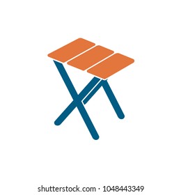 Camping stool icon. Vector illustration