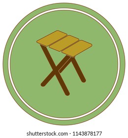 Camping stool icon. Vector illustration
