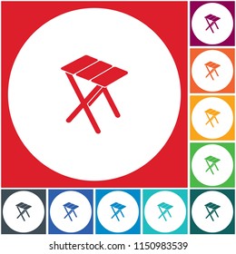 Camping stool icon. Vector illustration